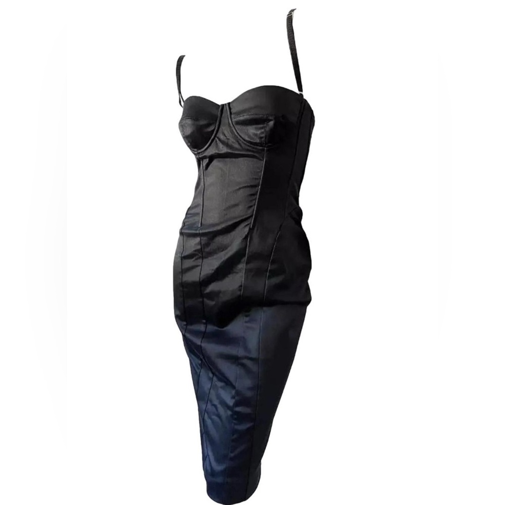 D&G by Dolce and Gabbana black satin corset dress size IT 46/Medium-Large NWT
